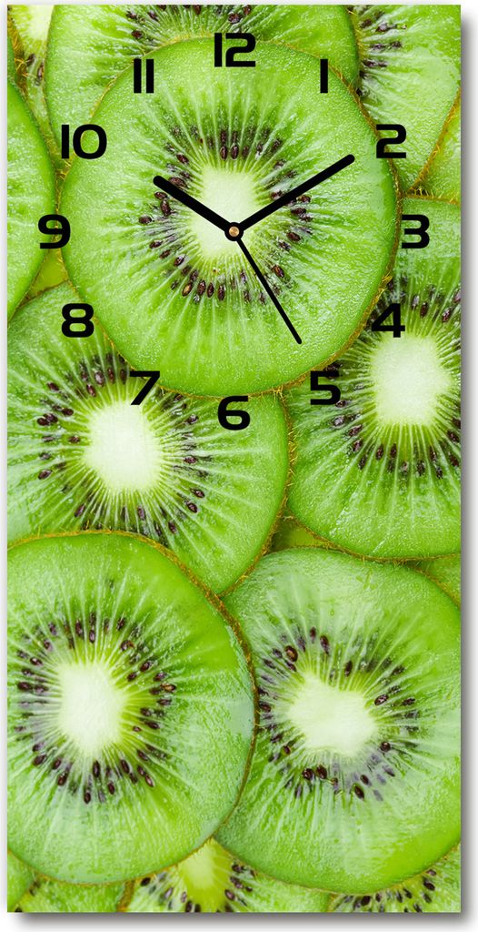Wanduhr aus Glas – 30x60 cm - Glasbild - Glasuhr - Gehärtetes Glas -Kiwi