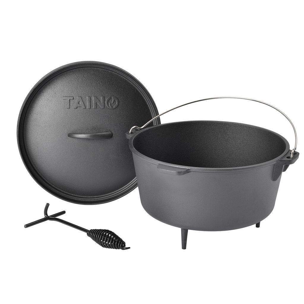 TAINO Dutch Oven 8L Gusseisen Ø 30cm Feuertopf Deckelheber Produktbild 
