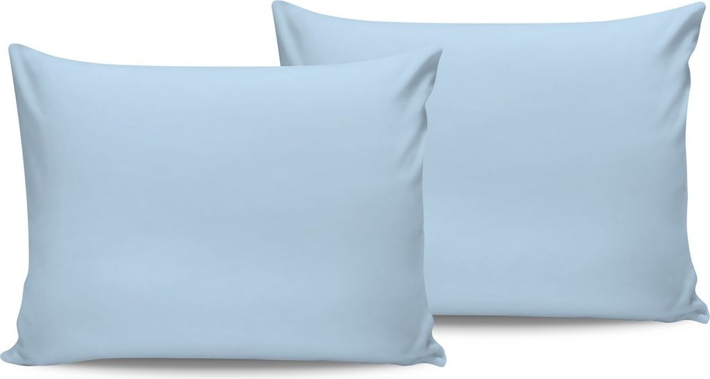 L'Essentiel Linge de Maison, De Blue, Satin-Kissenbezug-Set (2 Stück), Blau, 100 % Baumwollsatin, 50 x 70 cm