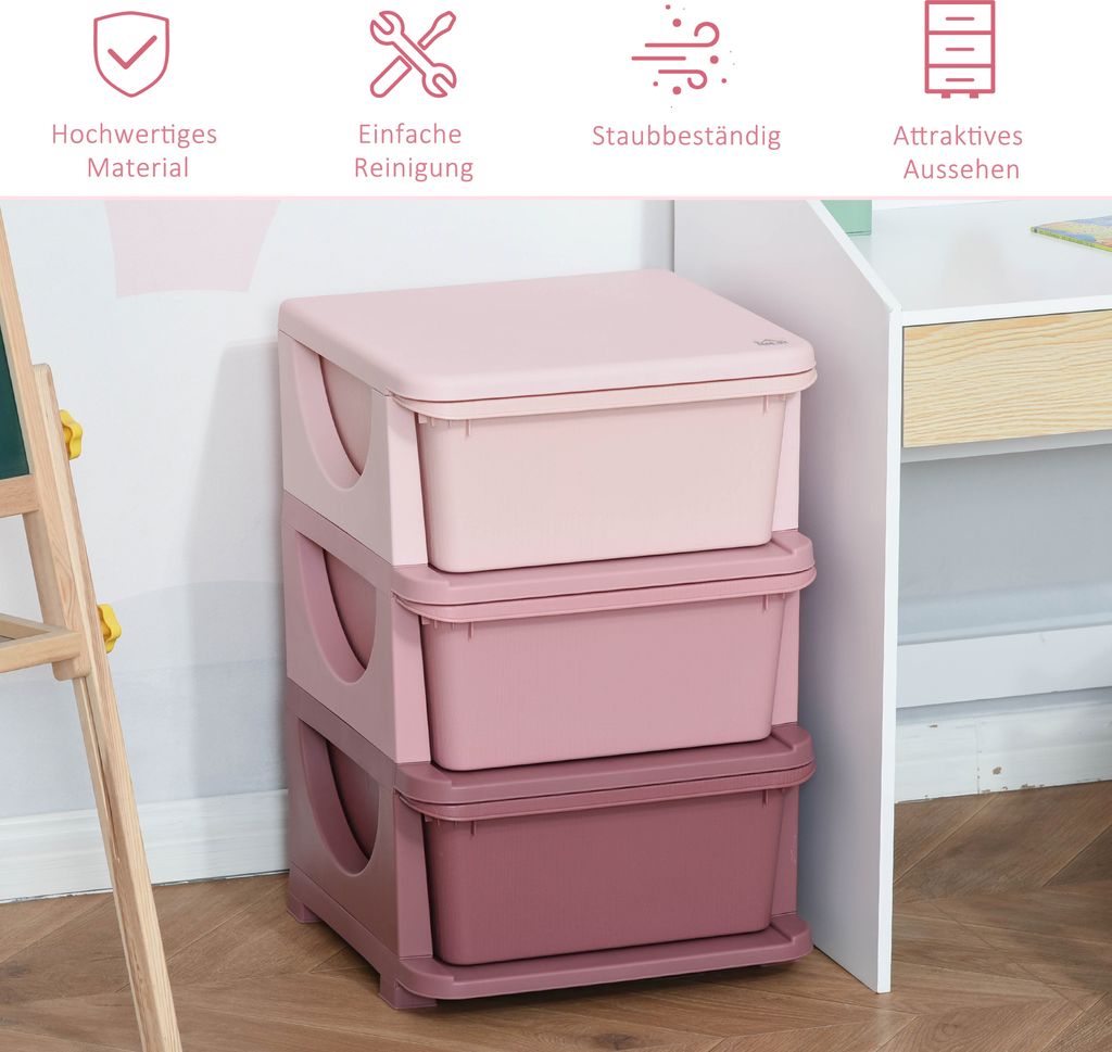 HOMCOM Schubladenschrank für Kinder mit Stauraum Produktbild 4