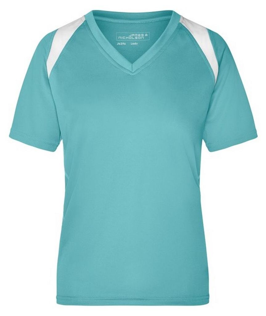 James and Nicholson - T-Shirt für Damen - Laufen LT2422 (XXL) (Minzgrün/Weiß)