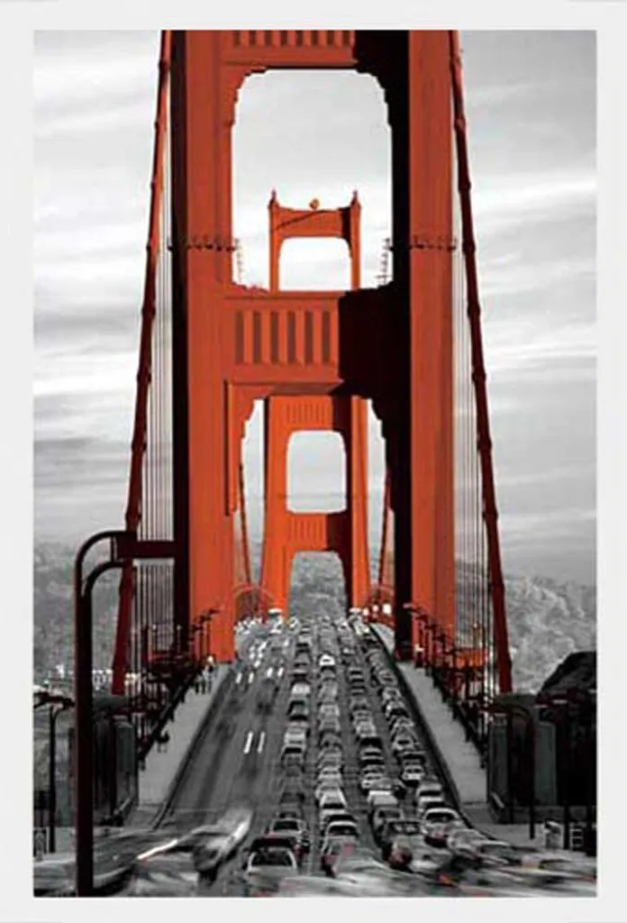 Affiche encadrée Golden Gate Bridge San Francisco cadre blanc 61x91cm