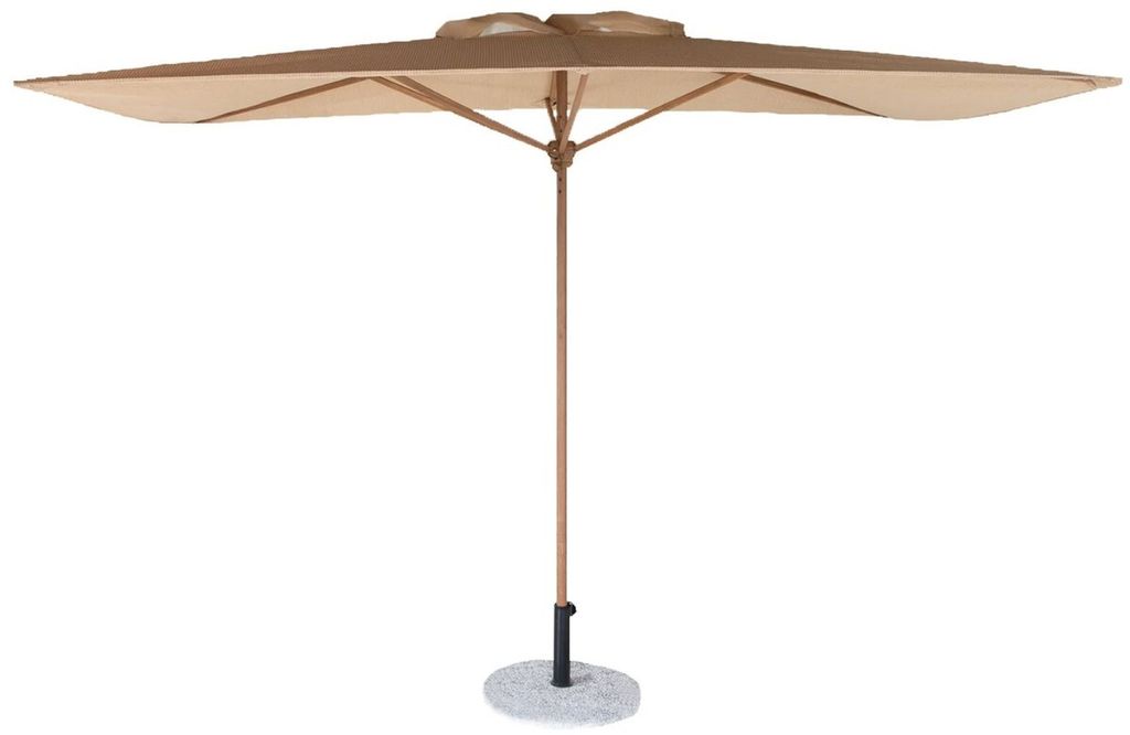 Casa Padrino Luxus Sonnenschirm mit Ständer Naturfarben 300 x 200 cm