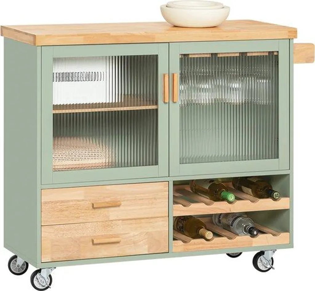 Étagère de cuisine réglable en bois vert, organisateur de plan de travail