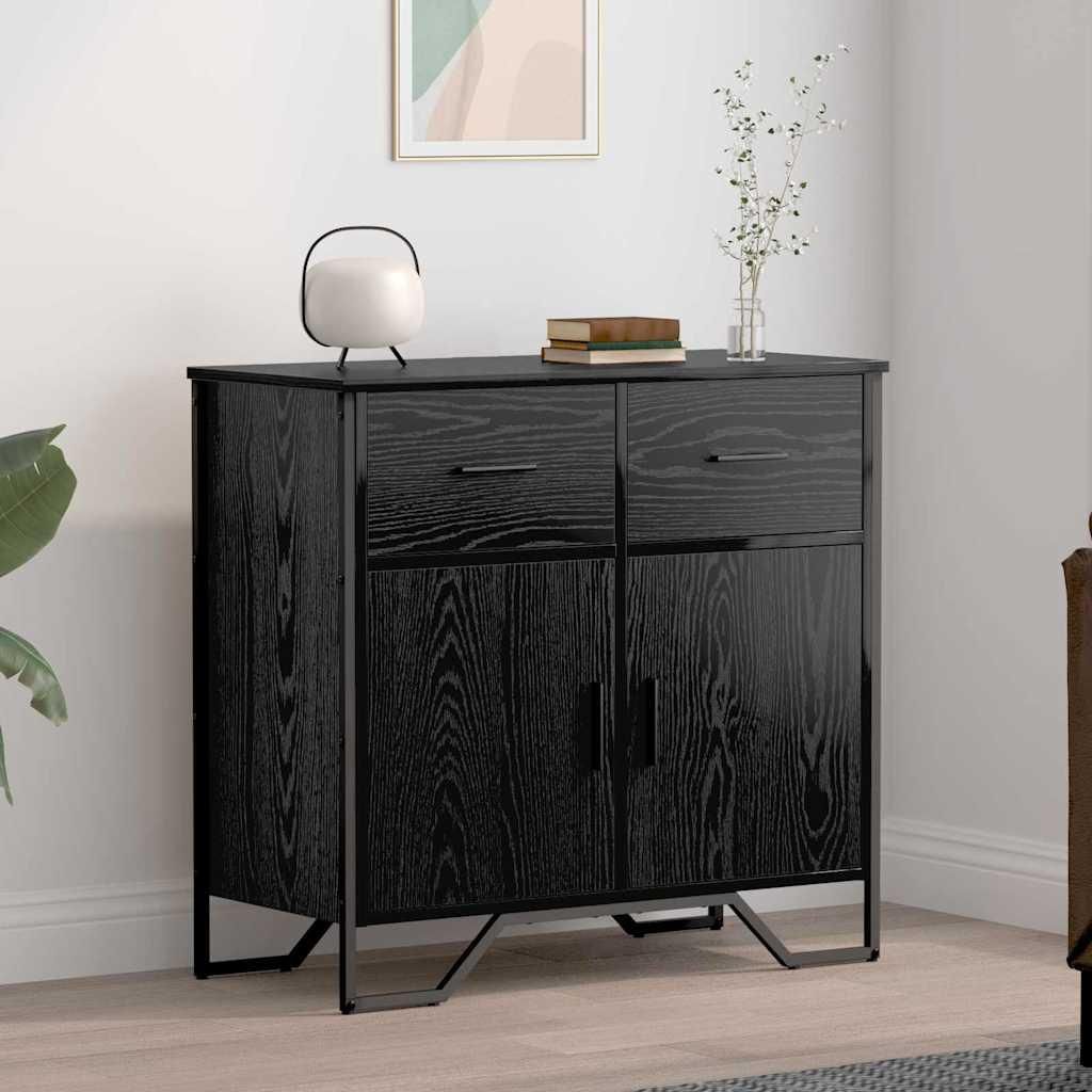 Maison Exclusive - Sideboard Schwarz Eichen-Optik 79,5 x 35,5 x 74,5 cm