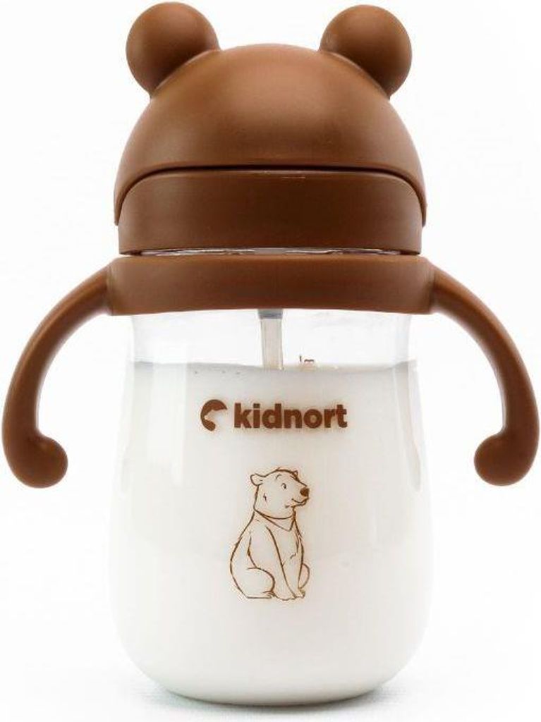 Hrnček Kidnort Bringebaer so slamkou 240 ml hnedý Obrázok produktu 