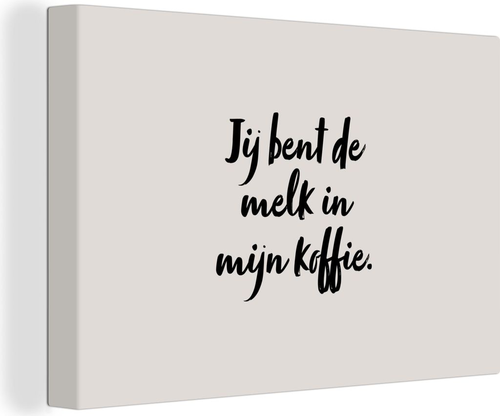OneMillionCanvasses - Leinwandbilder - 150x100 cm, Taupe - Du bist die Milch in meinem Kaffee - Zitat, Wandbilder Kunstdruck Wanddekoration - Fot...