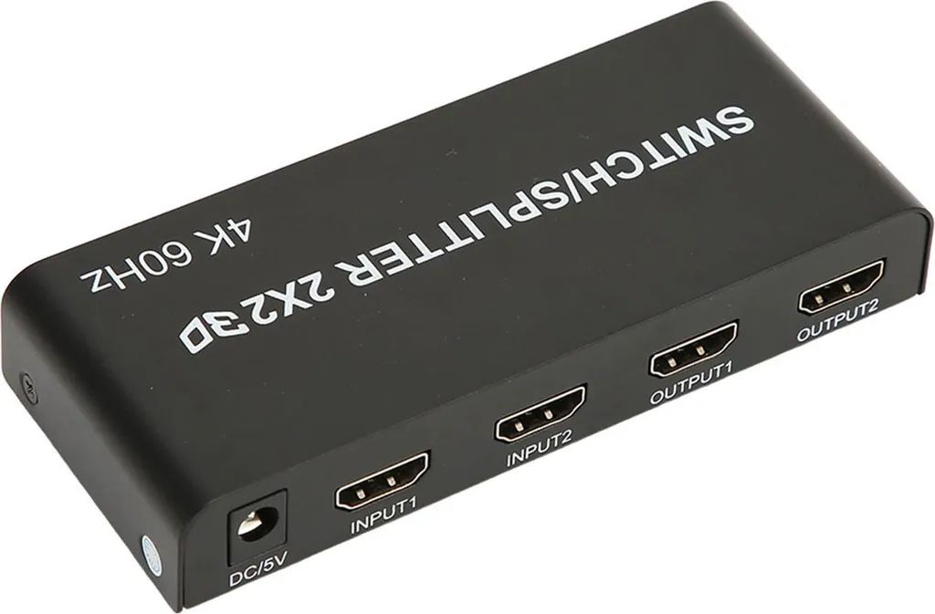 Commutateur HDMI 4K 2 entrées 2 sorties Plug-and-Play Format Compact - 6