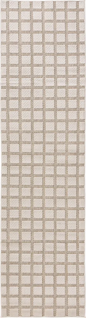 Tapis Lavable Entrée et Balcon Kano Interiyou Beige 70x200cm Durable