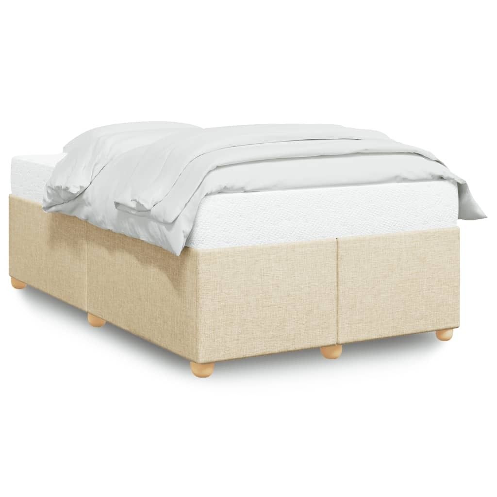 vidaXL Bettgestell ohne Matratze Creme 120x200 cm Stoff Produktbild 