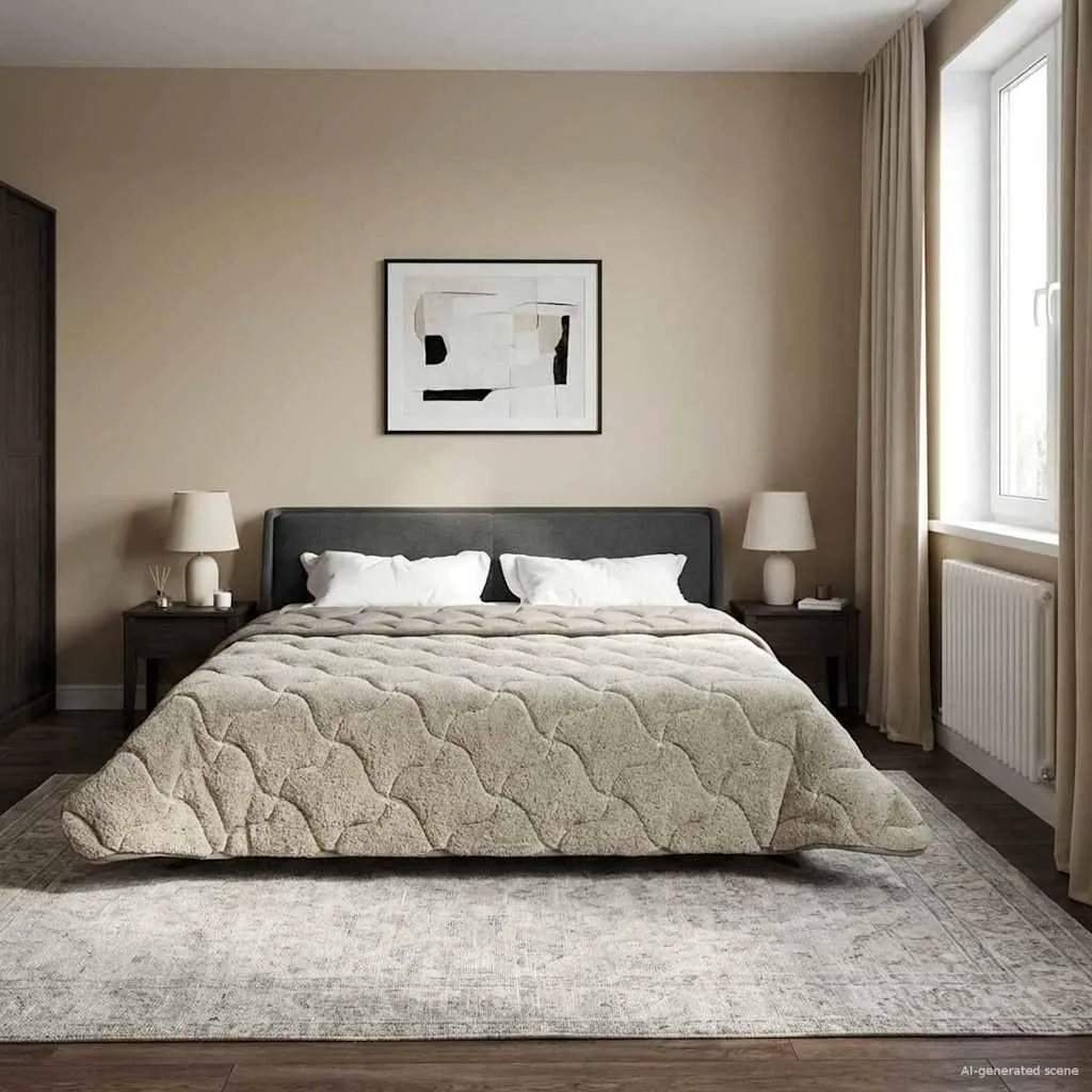 Piumone Matrimoniale vidaXL 200x220 Grigio Chiaro Lavabile 4 Stagioni - 4