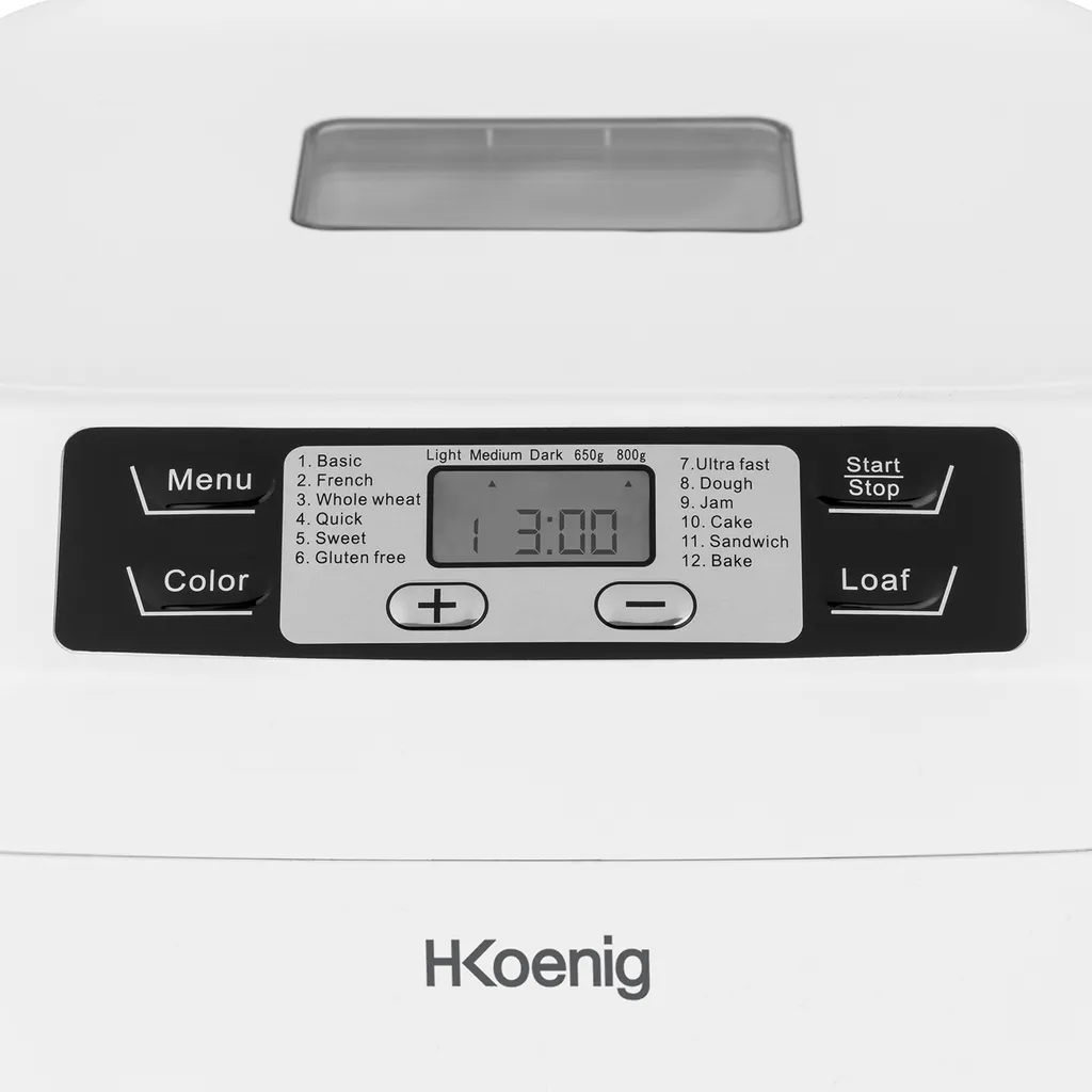 Machine à pain 12 programmes avec écran LCD et 3 niveaux de cuisson 800g - 6
