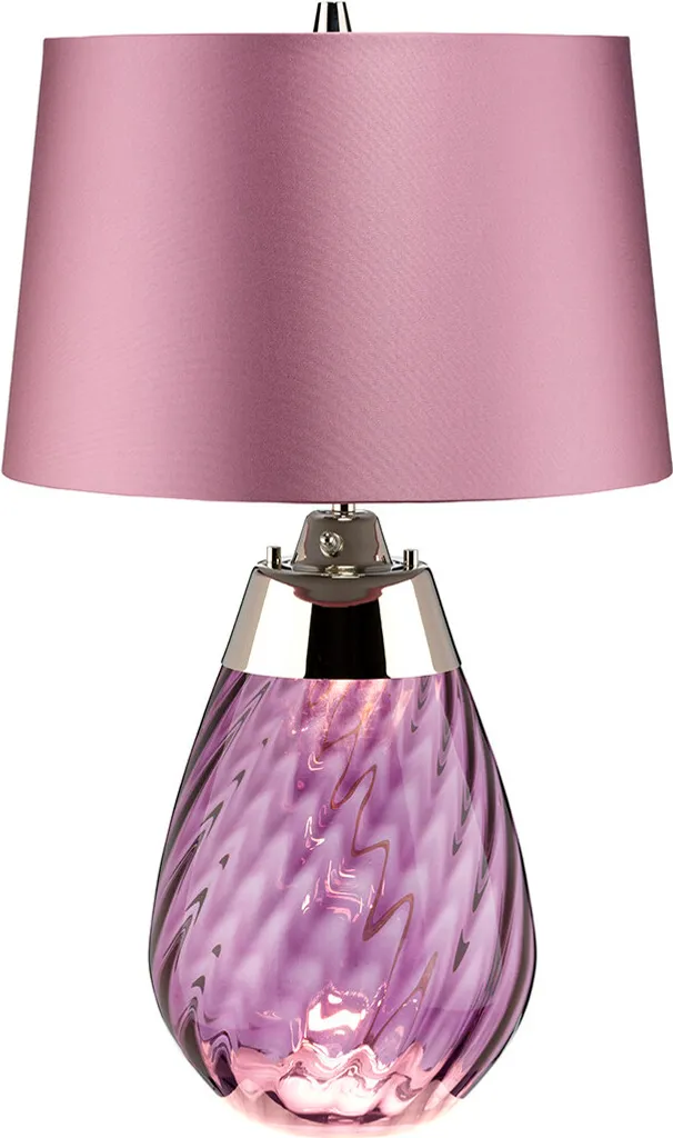 Lampe violette en verre artisanal Lena 60 cm culot E27 60W Elstead