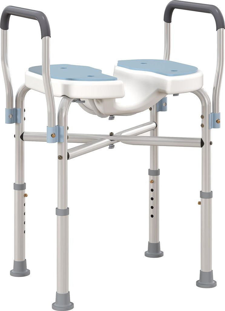HOMCOM Chaise de douche avec accoudoirs, siège de douche, Image du produit 