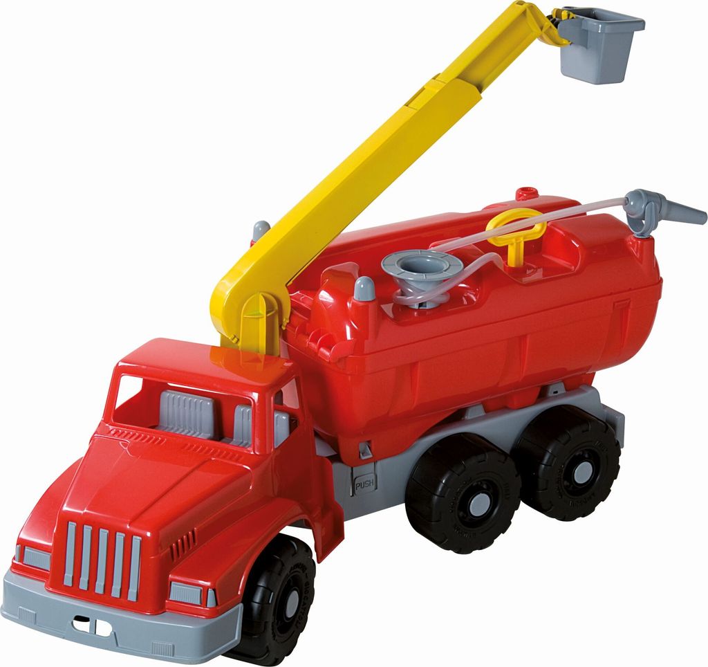 Feuerwehrauto mit Plattform und funktionsfähiger Spritze - Länge 74 cm