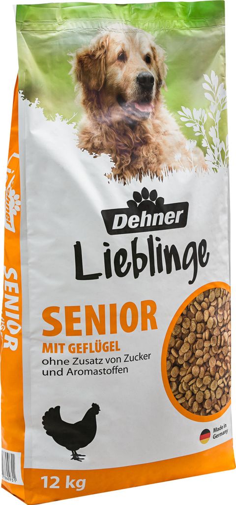 Dehner Hundefutter Knusper-Mix Senior, Trockenfutter, für ältere Hunde, Geflügel, 12 kg