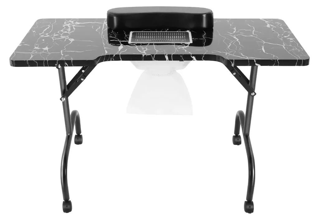 Table de manucure aspirante 6W sur roulettes MT-015P structure métallique
