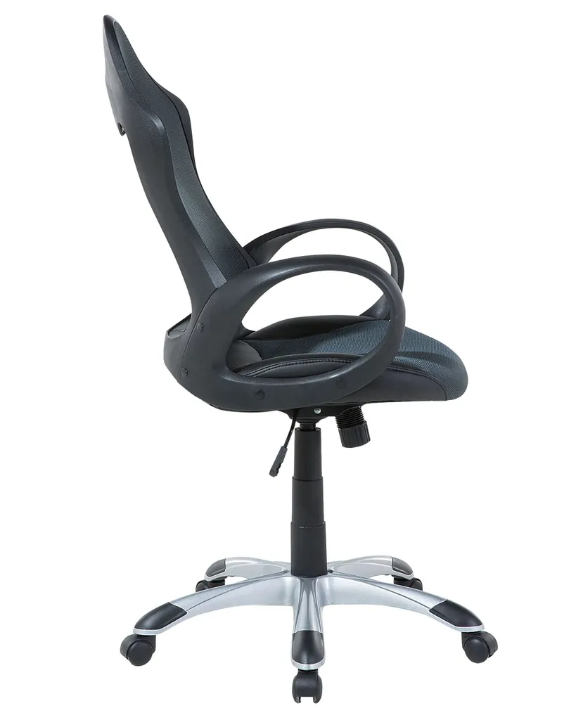 Siège de bureau gris à bascule Beliani avec dossier en maille ventilée