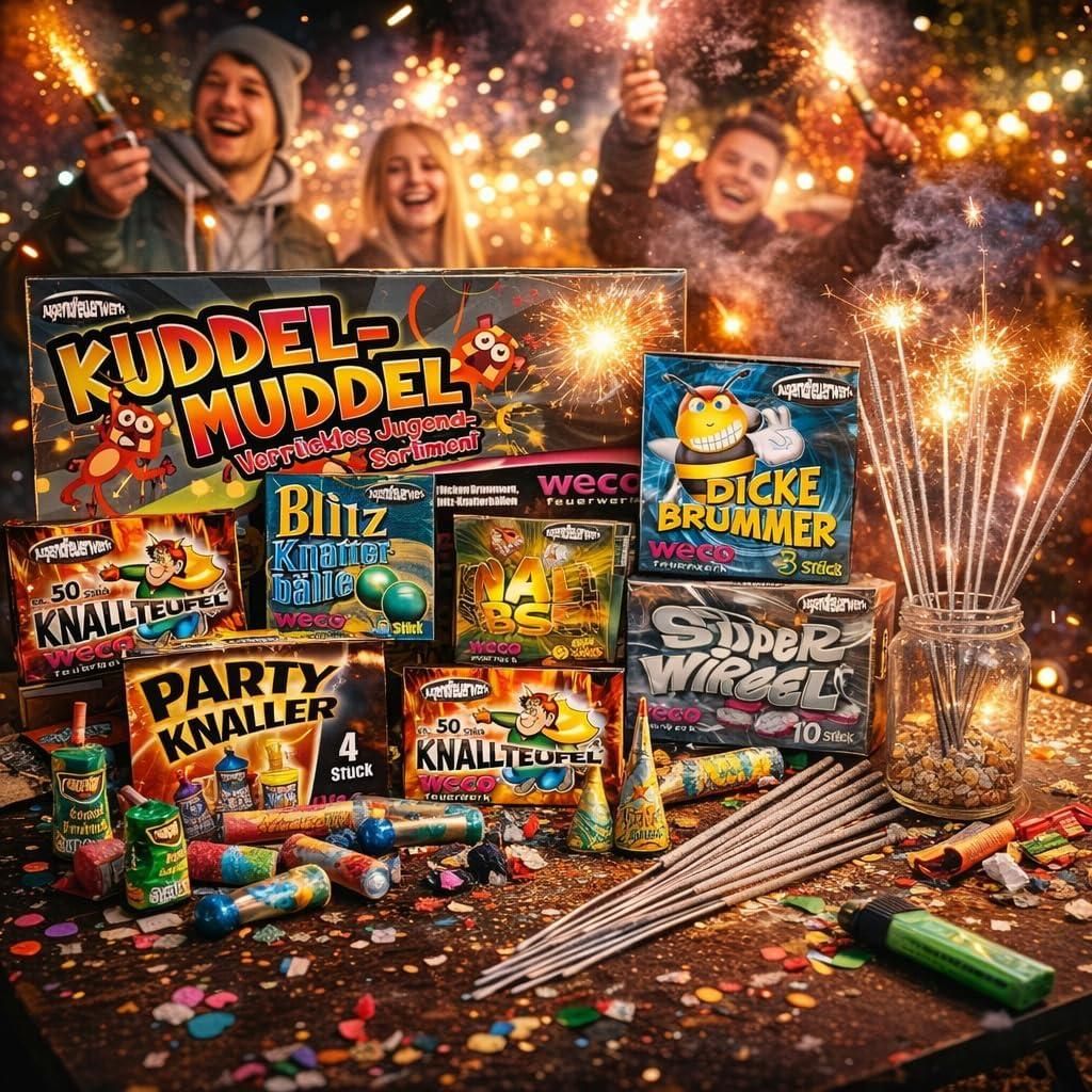 XXL sada ohňostrojov Kuddelmudel 180 kusov - Párty a Obrázok produktu 