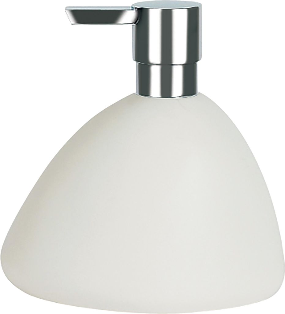 Spirella Seifenspender "Etna" Flüssigseifen-Spender Polyresin Steinoptik Weiß 400ml