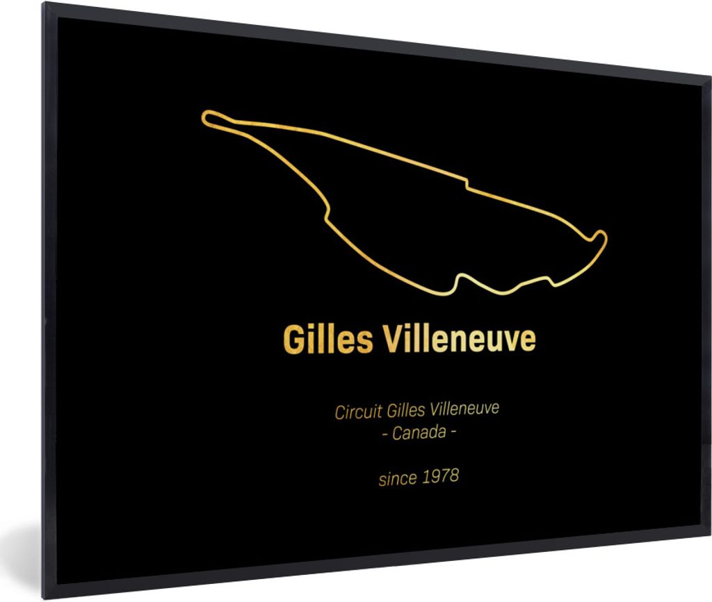 MuchoWow Gerahmtes Poster Kanada - Formel 1 - Rennstrecke 60x40 cm - Poster mit Schwarzem Bilderrahmen Wandposter Rahmen Foto Bilder - Printing -...