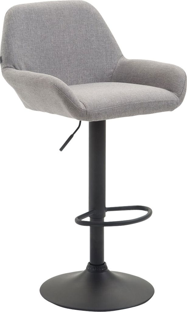 TPFLiving Barhocker Bragnum Gestell schwarz Stoff Grau