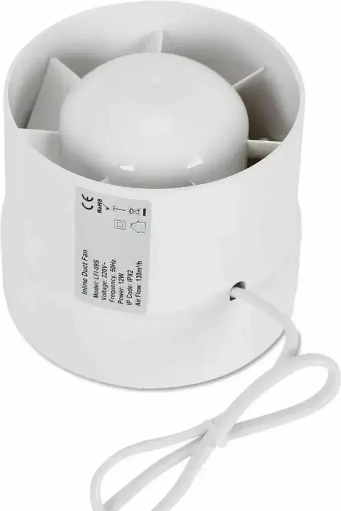 Ventilateur tubulaire à haut débit d'air en matériau ABS blanc durable