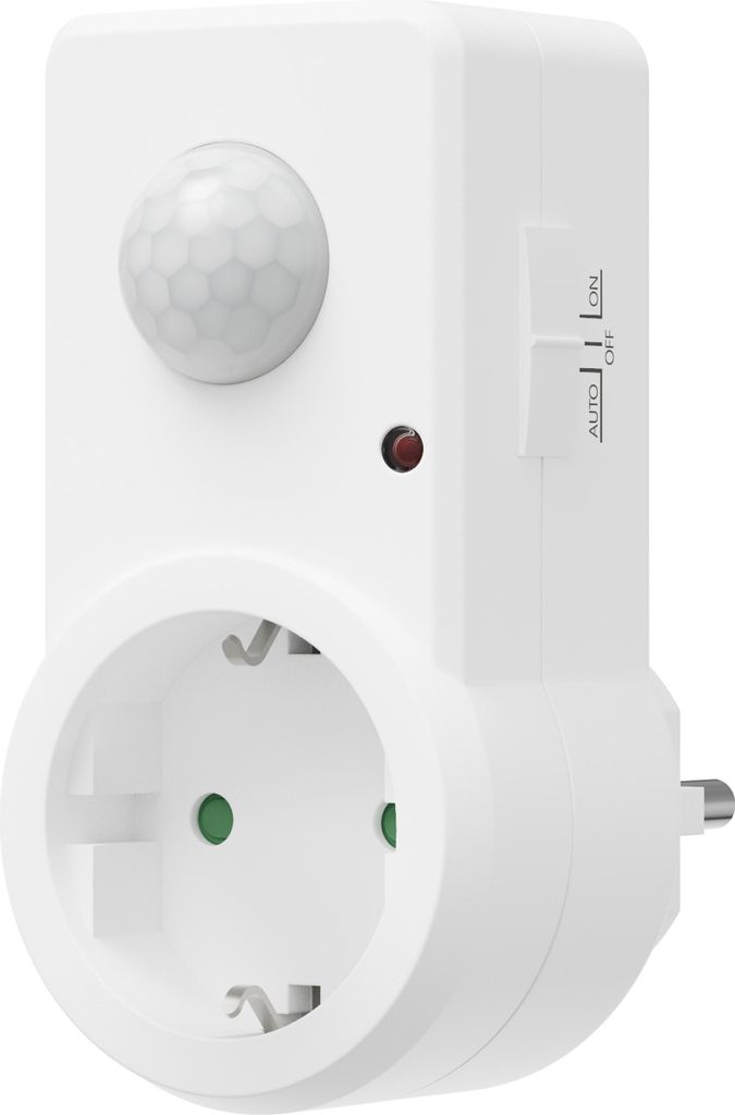 Oktaplex Sia Zwischenstecker Typ F mit Infrarot Bewegungsmelder Weiß