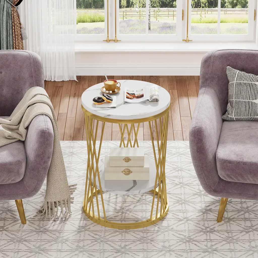 Table Snack Étroite Multiusage pour Canapé - Support Ordinateur et Café