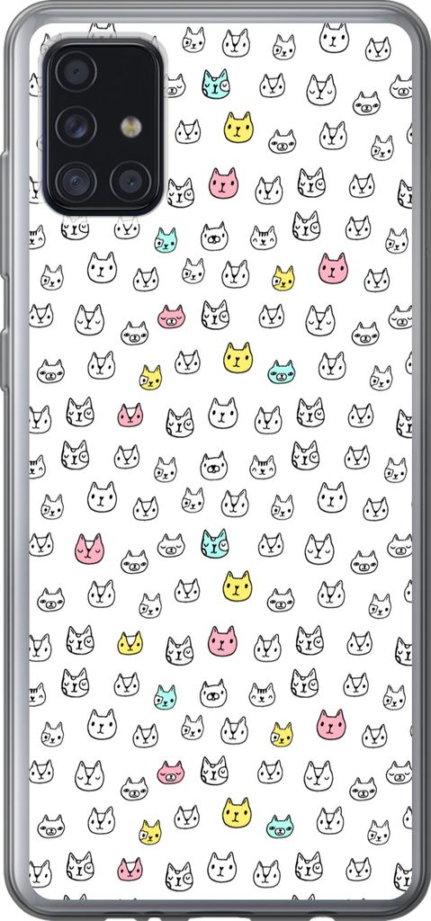 MuchoWow Handyhülle Schutzhülle Hülle für Telefoonhoesje Samsung Galaxy A52 5G Mädchen - Katze - Haustiere - Muster - Mädchen - Kinder - Ki...