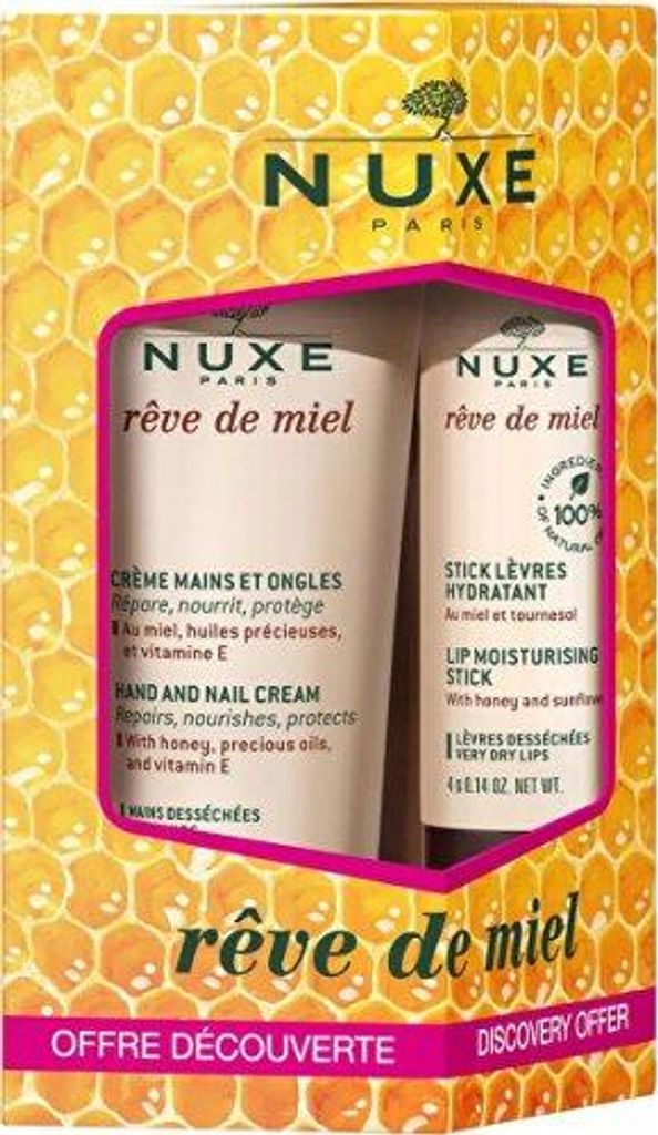 Nuxe Reve De Miel Set Hand & Nail Cream 30ml/Lip Moisturizing Stick 4g 34 ml