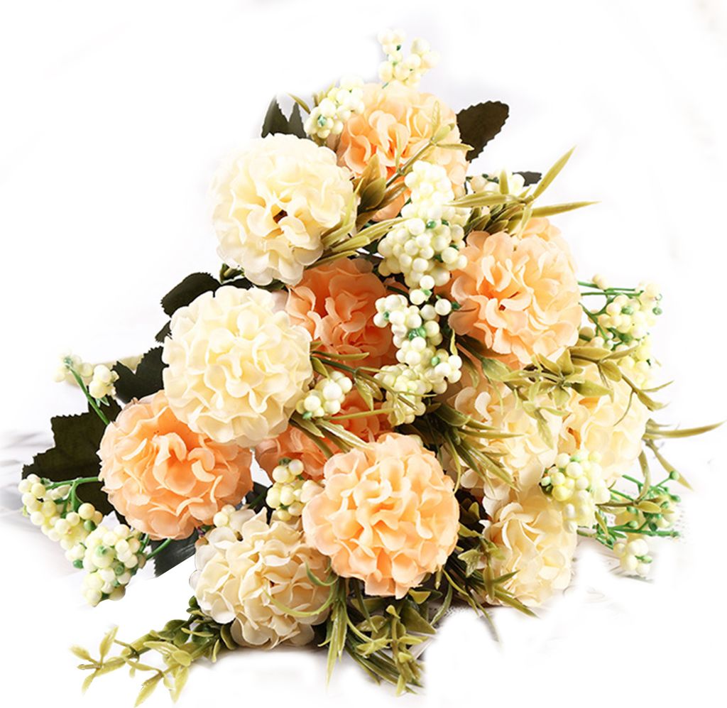 1 Bouquet Künstliche Blume Lebendige Perlenball Chrysantheme Exquisite Fake Fake Blumenstrauß Blumendekor für Zuhause-Sekt