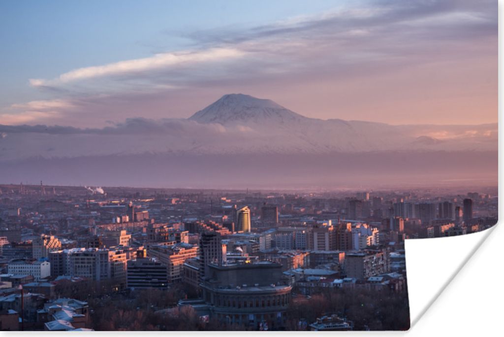 MuchoWow Poster Skyline von Eriwan in Armenien mit Blick auf den Ararat 60x40 cm - Schlafzimmerdekoration
