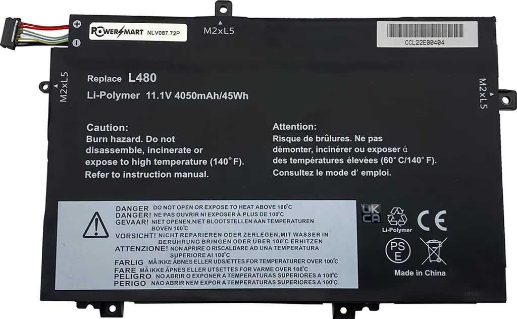 Batteria per Lenovo L480 L580 - PowerSmart 4050mAh 11.1V - Ricambio L17L3P52