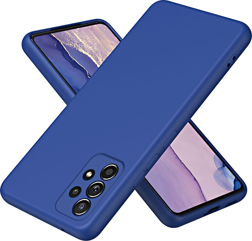 Galaxy A73 5G Hülle, Flüssig Silikon Handyhülle Stoßfest Kratzfest Schutzhülle für Samsung Galaxy A73 5G Blau