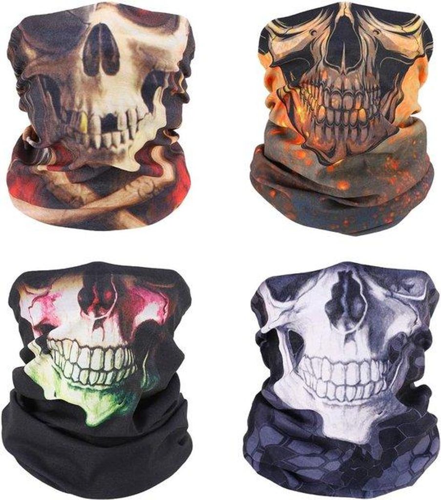4 Stück Sport-Stirnband, Halstuch, Gesichtsschutz für Damen und Herren, Sonnenschutz, Gesichtsmaske, staubdicht, multifunktional, winddicht, für...