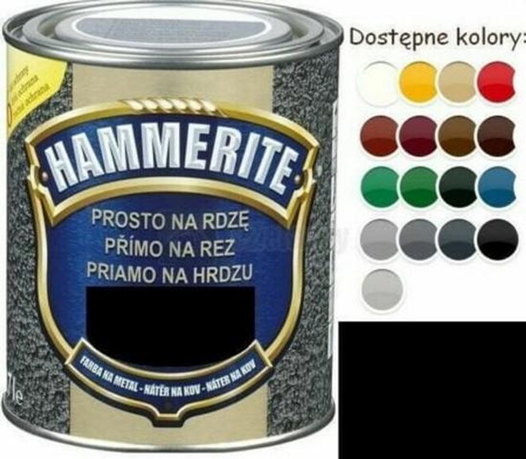 Hammerite Glänzend Metall-Schutzlack Schwarz 0,25L