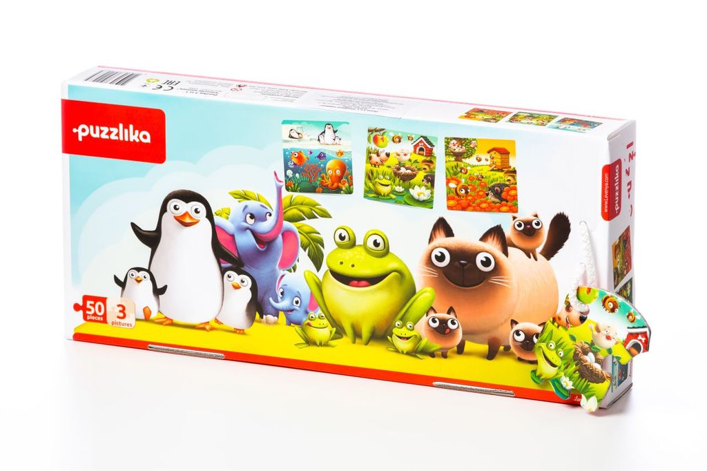 3-in-1 Puzzle Lieblingstiere Puzzle-Set 3 bunte Bilder