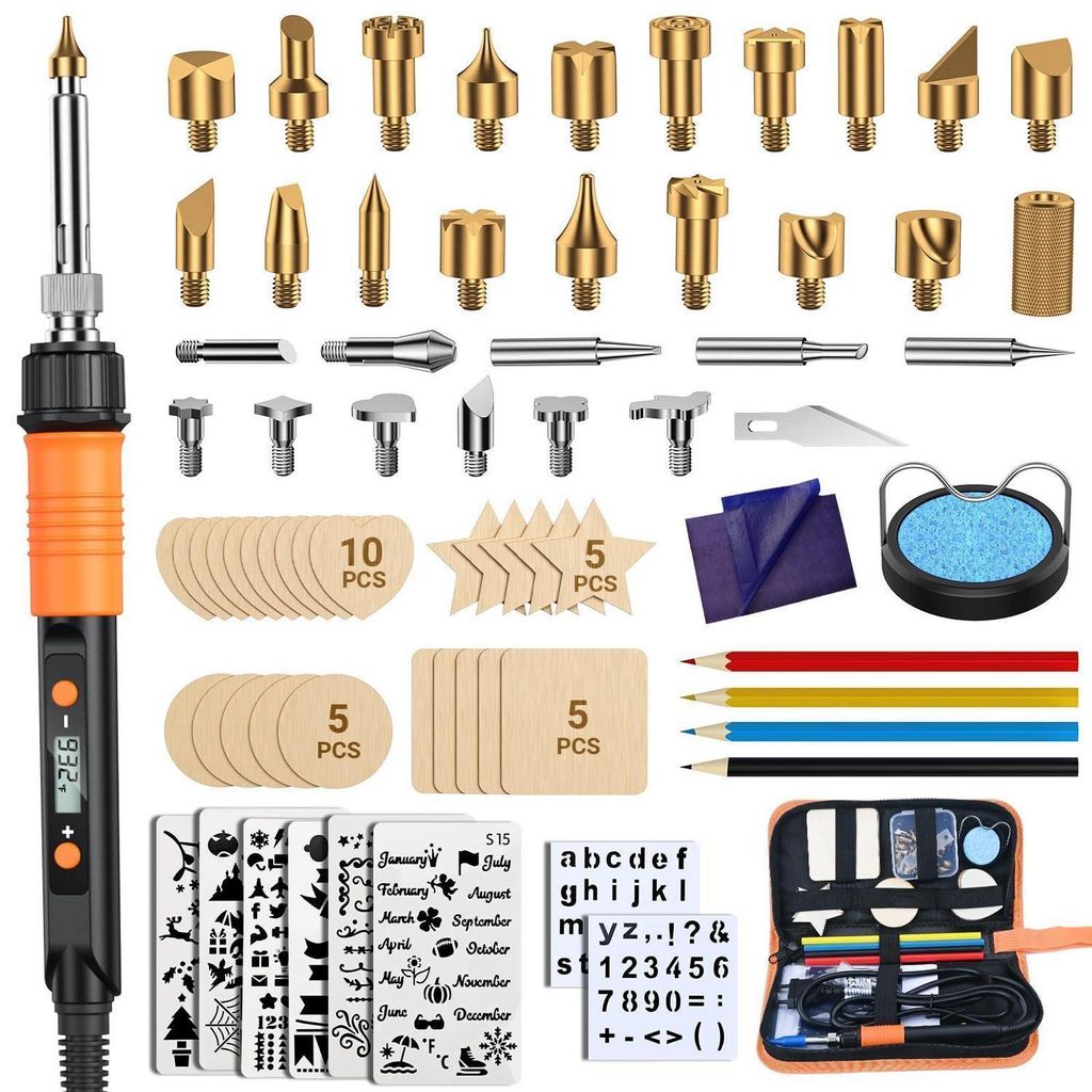 Brandmalerei Lötkolben Set Temperatur Einstellbar 200-500°C Produktbild 