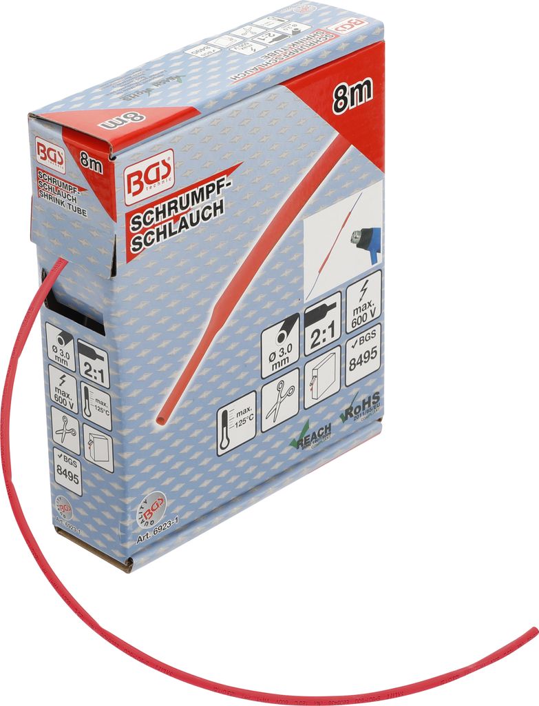BGS technic Shrink Tube Box, 102 mm, 102 g, 8 mm Produktbild 