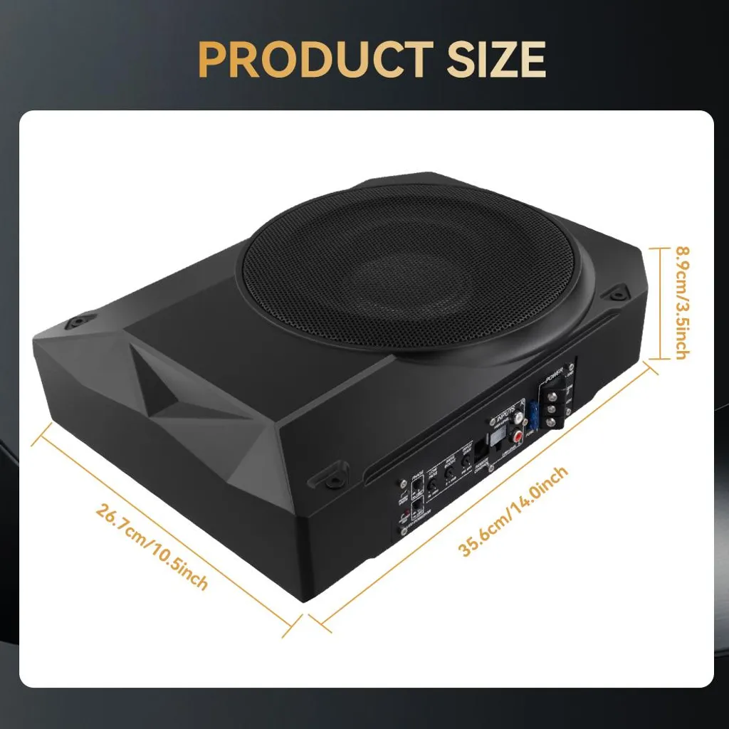 Caisson de basse actif plat 1000W 12V, subwoofer de voiture compact