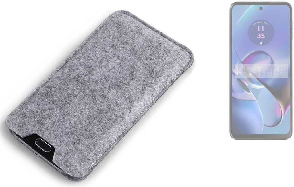 K-S-Trade Filz Handyhülle kompatibel mit Motorola Moto G64 5G Schutzhülle Filztasche Filz Tasche Case Sleeve Handy Hülle Filzhülle grau