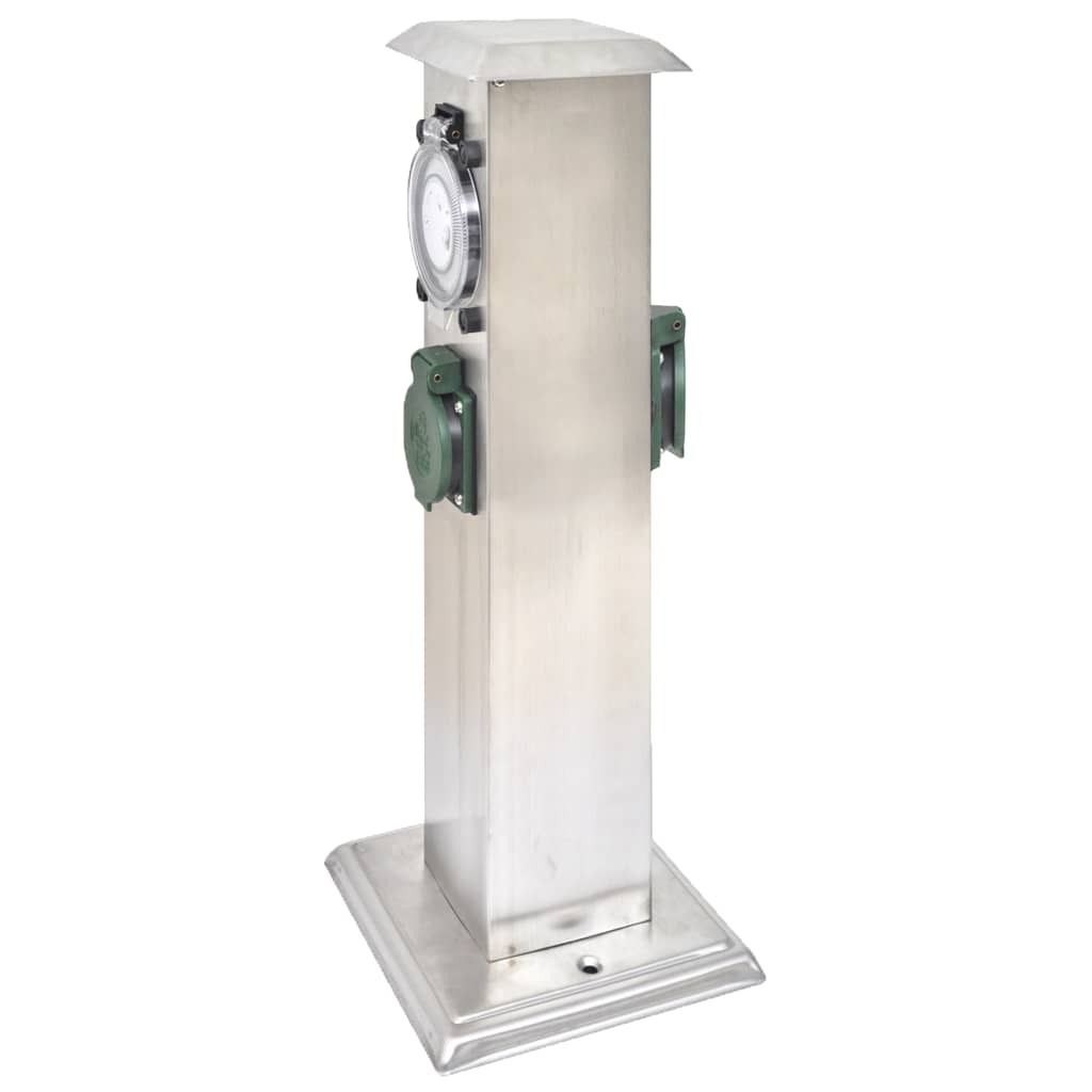 "2025"Modernen Gartensteckdose Steckdosenturm Edelstahl mit Timer - Tischplatten CHY7308601