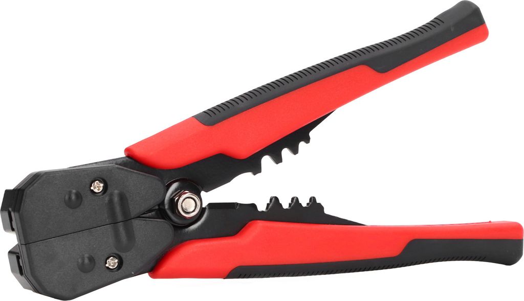 8in Automatische Crimper Zange Drahtschneider Abisolierwerkzeug Manuelle Multifunktion Ergonomisch für Home Factory (Rot)