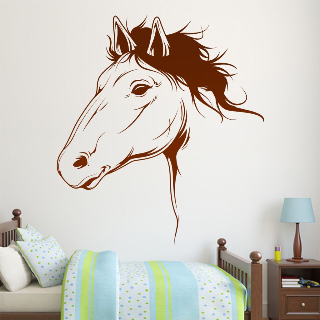 hauptsachebeklebt KIWISTAR Pferd Hengst Linien Wandtattoo in 6 Größen - Wandaufkleber Wall Sticker - Dekoration, Küche, Wohnzimmer, Schlafzimmer...