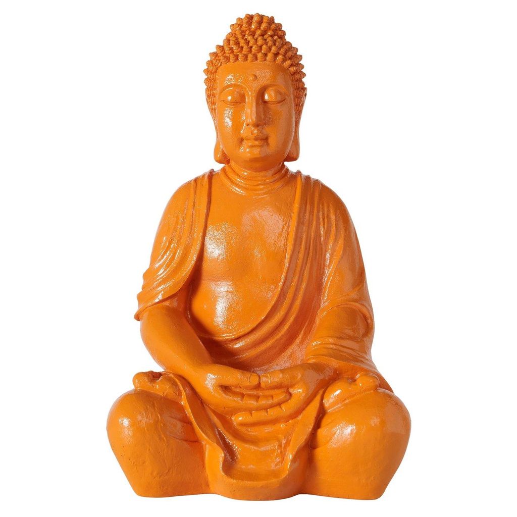 Dekofigur Buddha Shanti Orange für Garten und Terrasse Höhe 50cm