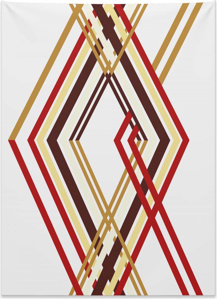 Abakuhaus Modern Wandteppich, Diamant wie Grenzlinie aus Weiches Mikrofaser Stoff Kein Verblassen Klare Farben Waschbar, 110 x 150 cm, Karamell Bra...