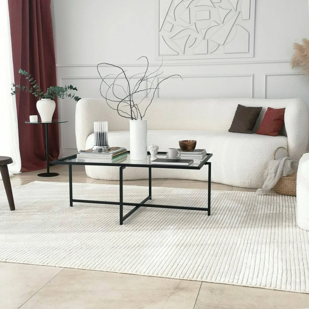 Table basse pour apéritif Anna noire 94x64 cm surface anti-condensation