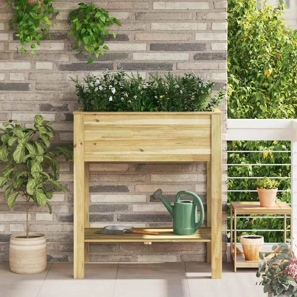 Fioriera Rettangolare Alta in Pino Marrone 85,5x46,5x96 cm - 3