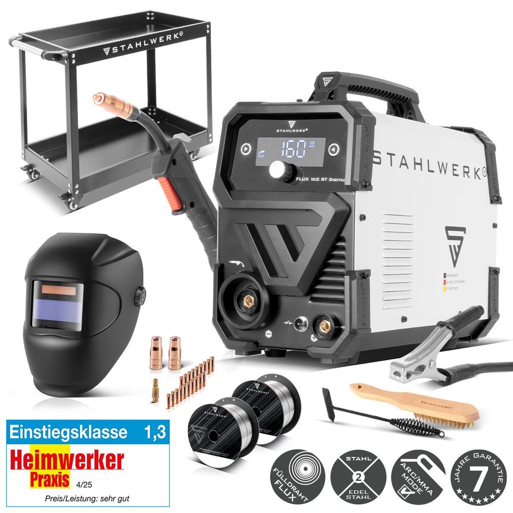 STAHLWERK Schweißgerät FLUX 160 ST Digital – Produktbild  KI-generiertes Bild